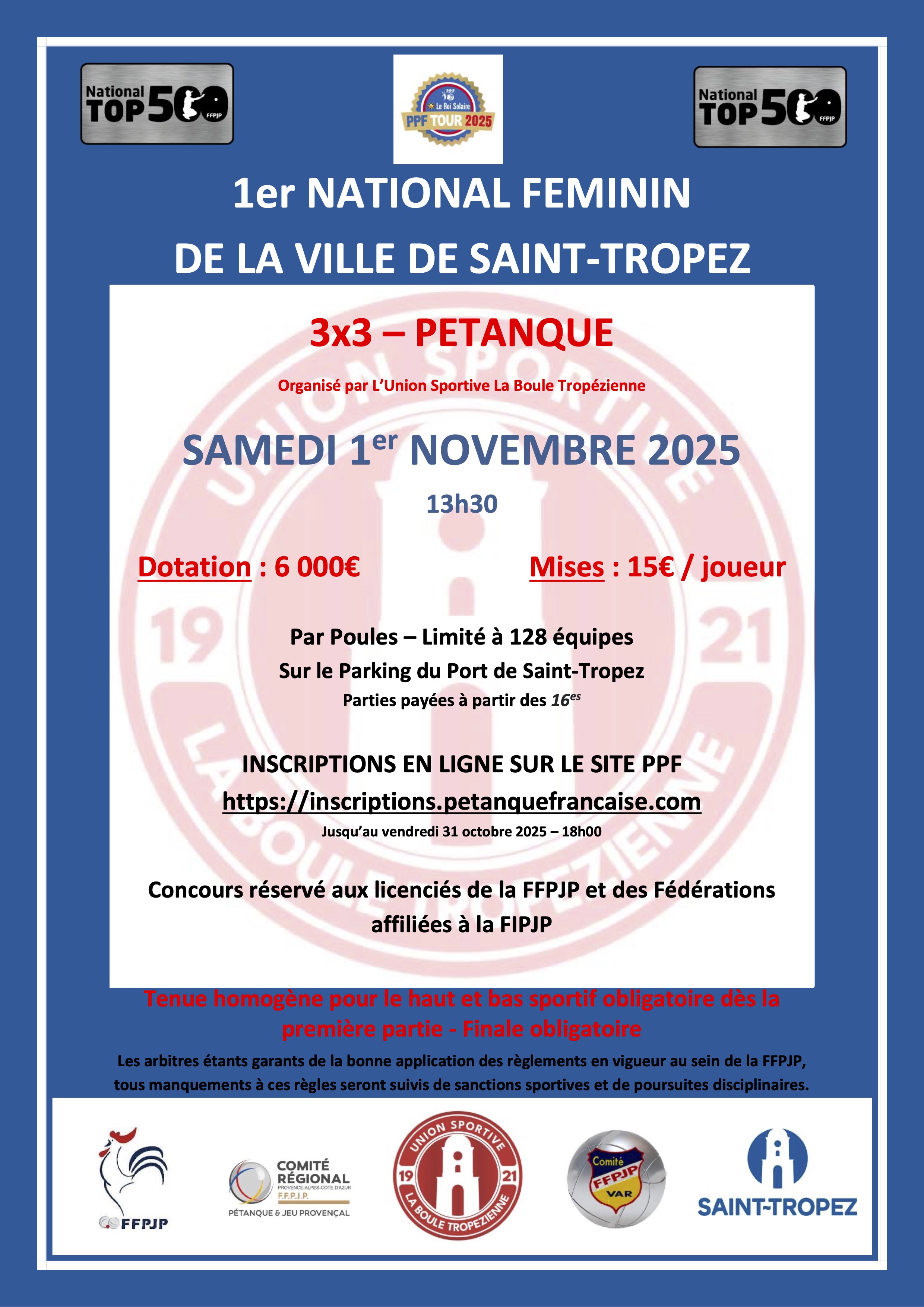 Affiche de la compétition PPF TOUR 2025 : SAINT-TROPEZ - National ...